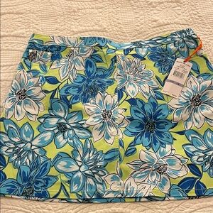 Hearts of Palm Blue and Green Floral Skort